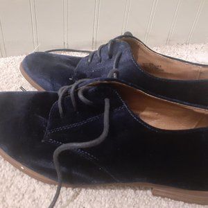Navy blue suede shoes